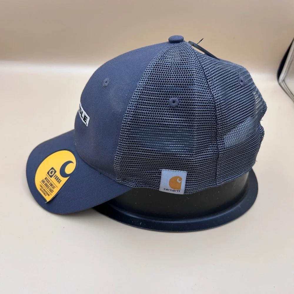 Carhartt Force Mens Navy Blue Carlisle Mesh Back Trucker Hat Snapback 103056 029